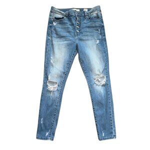 Eunina 'Bella; Super High Rise Skinny Ankle Distressed Denim-Size 13-GUC